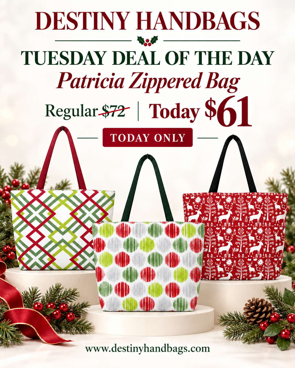 Tuesday DOD-Holiday Geo Print Patricia Zippered