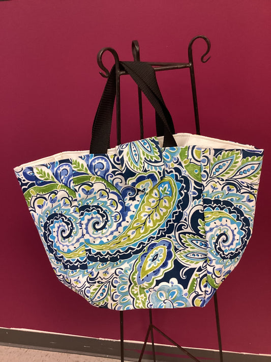 Deborah blue lime paisley