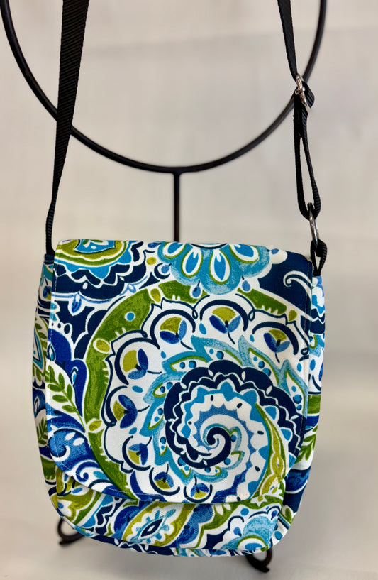 Jacqueline Lime Blue Paisley