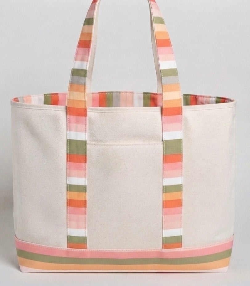 Mikayla Tote Earthy Stripes