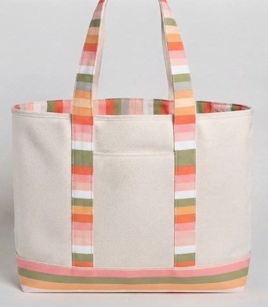 Mikayla Tote Earthy Stripes