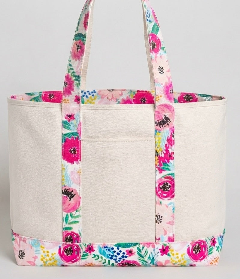 Mikayla Tote Pink Peonies