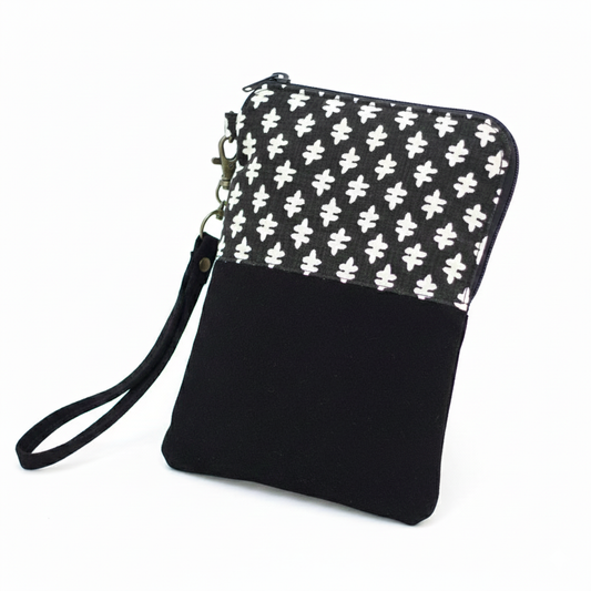 Penelope Phone Wallet Holder Black and White Line