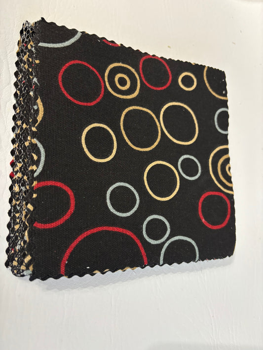 Coin Purse Black Gray Tan Circles