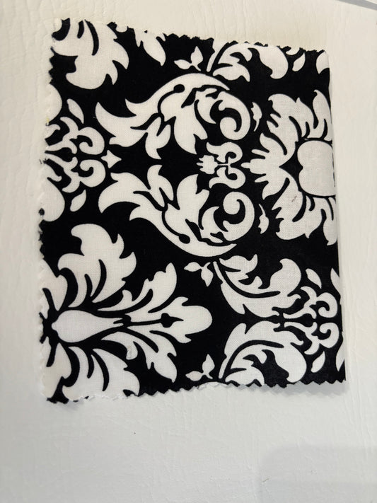 Coin Purse Black and White Floral