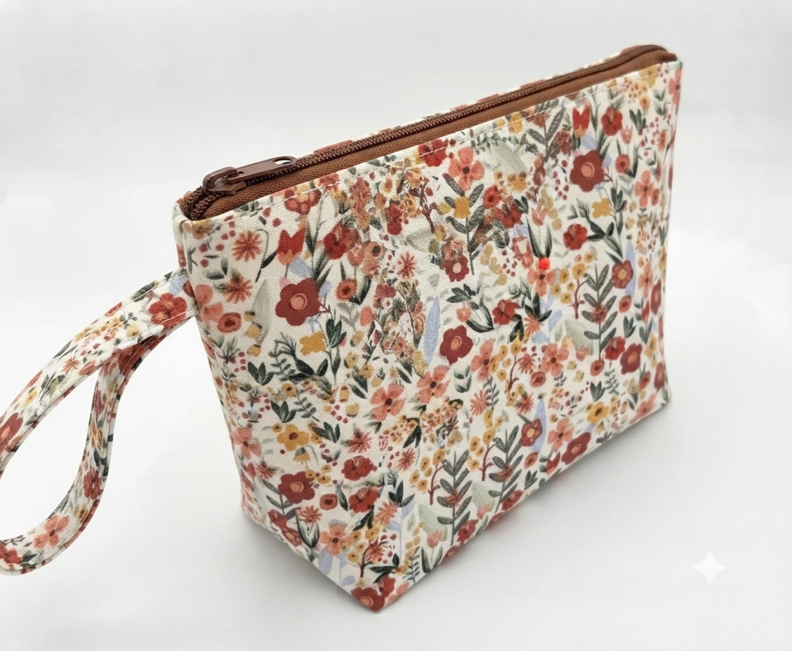 DOD Cosmetic Bag Brown Flower