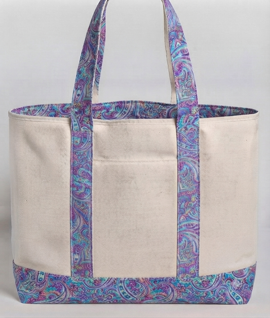 Mikayla Tote Purple Paisley