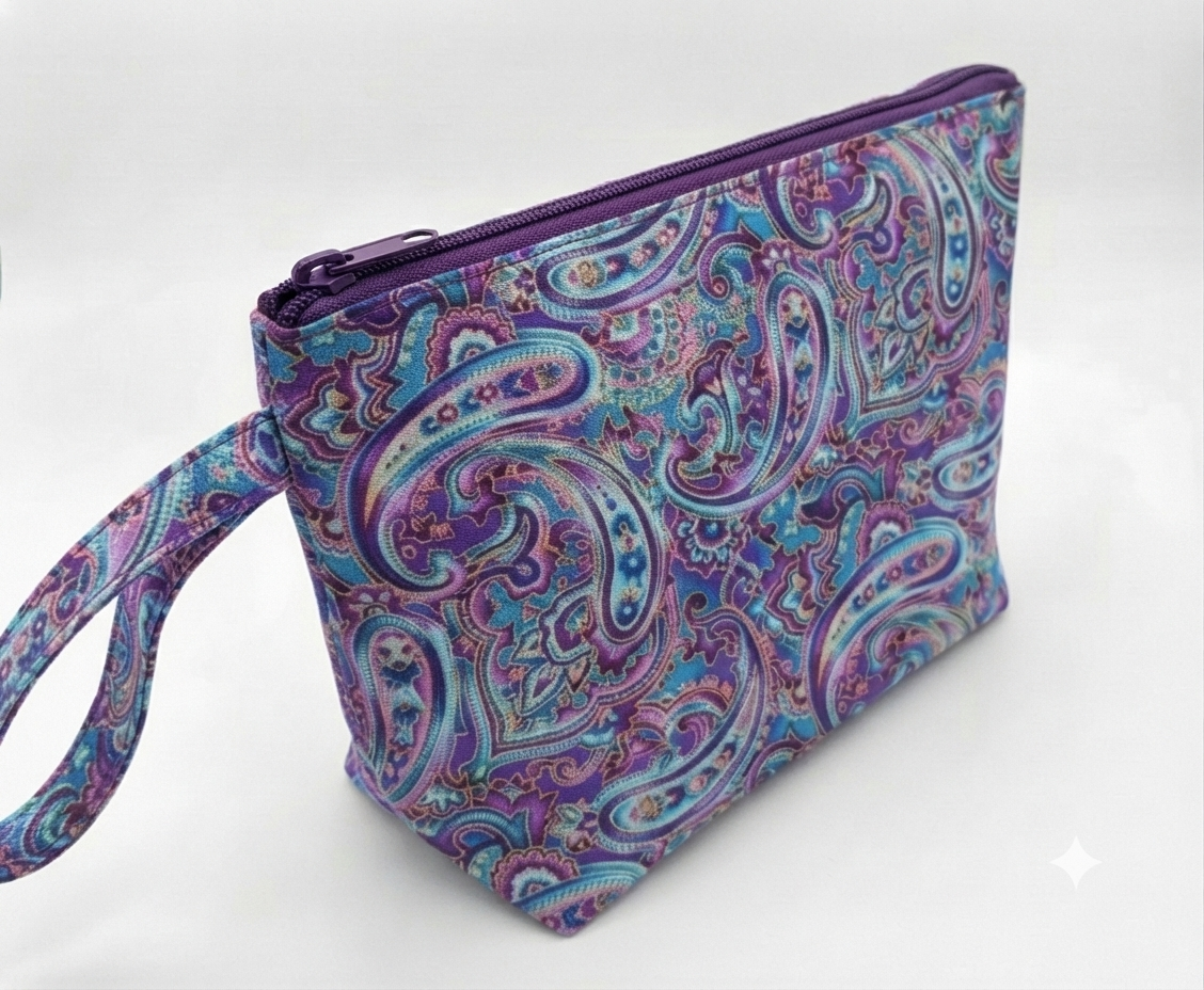 DOD Cosmetic Bag Purple Paisley