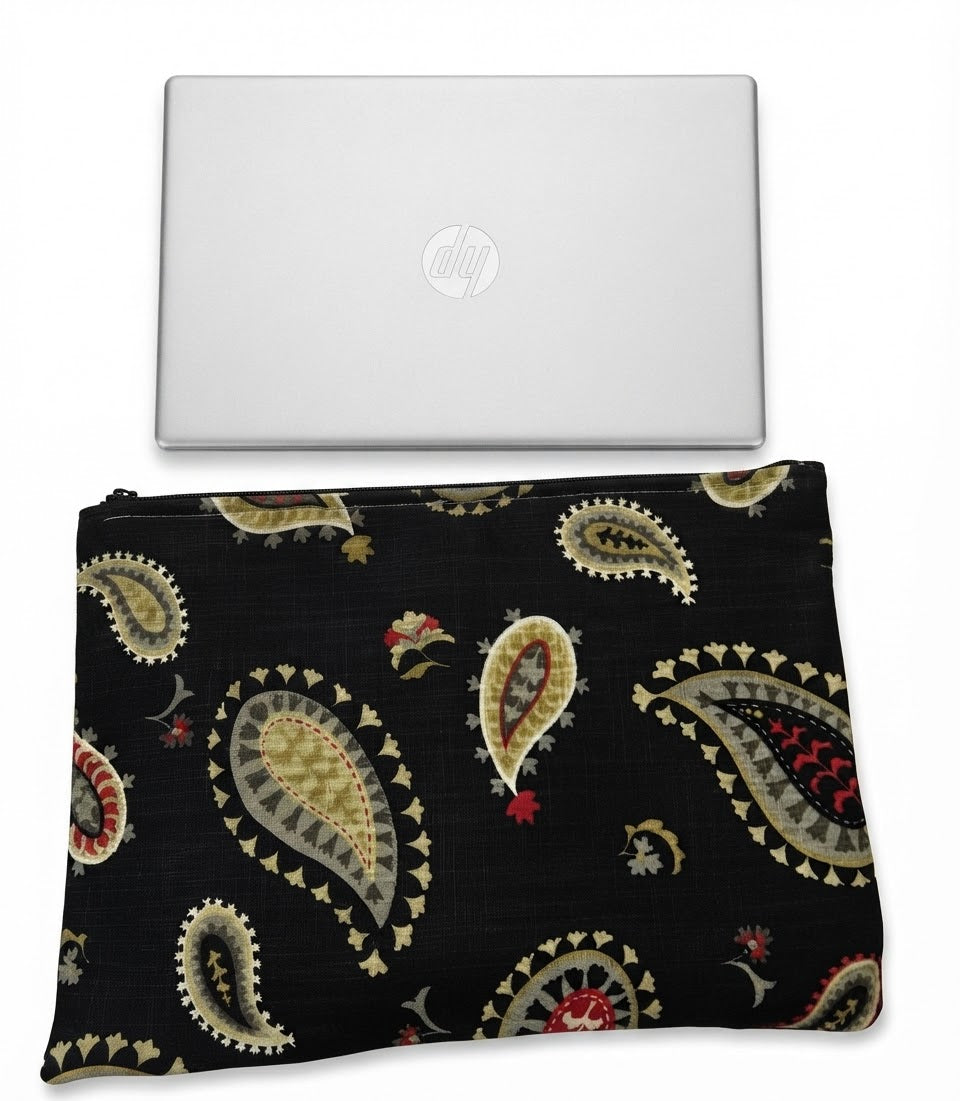 Terry Sleeve Black Paisley