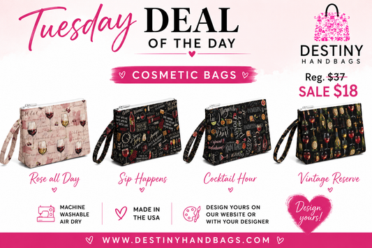 Wine Collection Cosmetic Bag Tuesday DOD